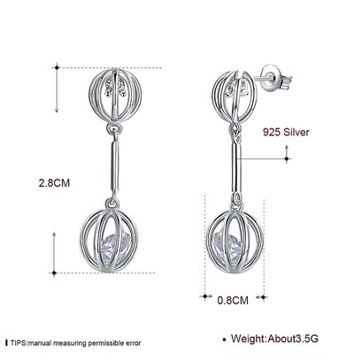 brincos de pedra de 0.12oz 2.8X0.8cm Sapphire Stud Earrings Alloy Zircon