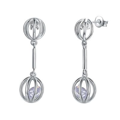 brincos de pedra de 0.12oz 2.8X0.8cm Sapphire Stud Earrings Alloy Zircon