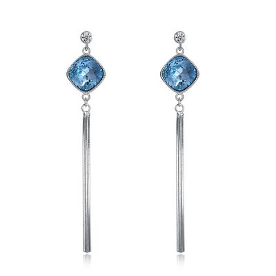 GV do brinco da gota da borla de 7.1cm 0.19oz Sterling Silver Jewelry Earrings Unisex