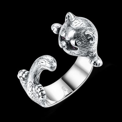 O animal ajustável da liga 3D soa 925 Sterling Pet Lover Gift Jewelry de prata