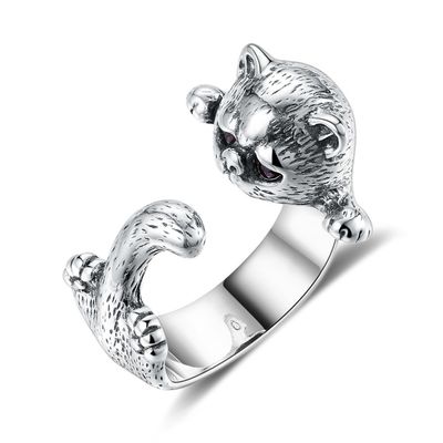 O animal ajustável da liga 3D soa 925 Sterling Pet Lover Gift Jewelry de prata