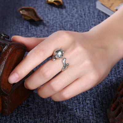 O animal ajustável da liga 3D soa 925 Sterling Pet Lover Gift Jewelry de prata