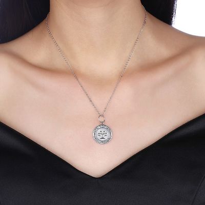 colar de prata de 16in 0.9g Paw Print Necklace Lovely 3A CZ 925
