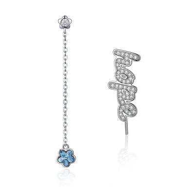gota unisex Diamond Flower Earrings da liga dos brincos da gota da borla 3.7g de 2.3in