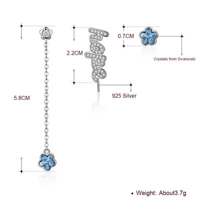 gota unisex Diamond Flower Earrings da liga dos brincos da gota da borla 3.7g de 2.3in