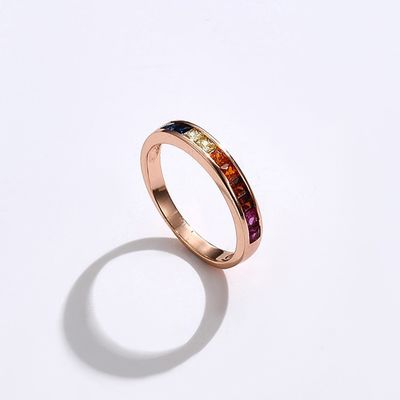 ODM dos aneis de noivado do zirconita de 8.3in 0.07oz Sterling Silver Crystal Ring 14k