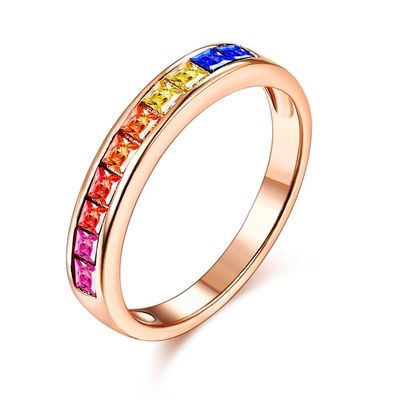 ODM dos aneis de noivado do zirconita de 8.3in 0.07oz Sterling Silver Crystal Ring 14k