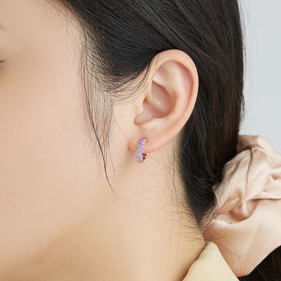 Parafusos prisioneiros rosqueados do grama 0.15mm Sterling Silver Heart Earrings Heart da CZ 0,85