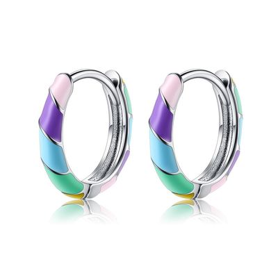 2.5x20mm ODM colorido dos brincos da aro de Sterling Silver Jewelry Earrings S925 de 1 grama