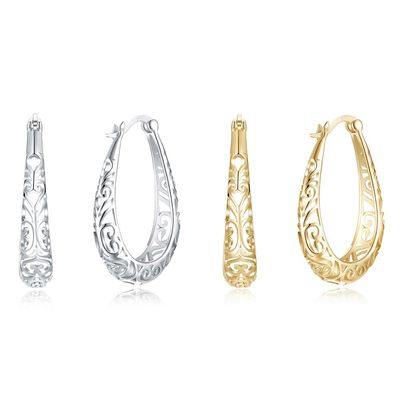 o ouro da luz do brinco do metal da liga de prata de 3x2.1cm lustrou Sterling Platinum Plated