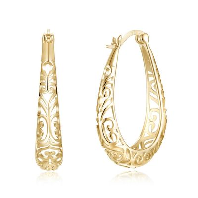 o ouro da luz do brinco do metal da liga de prata de 3x2.1cm lustrou Sterling Platinum Plated