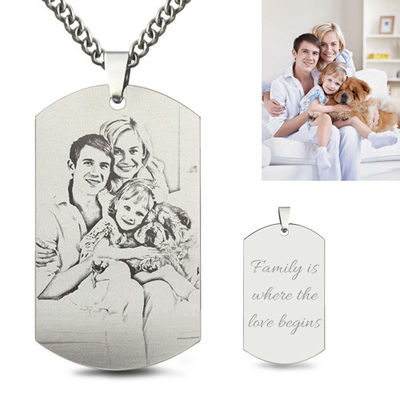 OEM de aço inoxidável personalizado 1.96in da colar da foto da colar do pendente da imagem 3gram