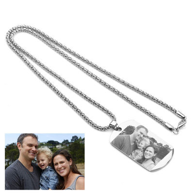 OEM de aço inoxidável personalizado 1.96in da colar da foto da colar do pendente da imagem 3gram