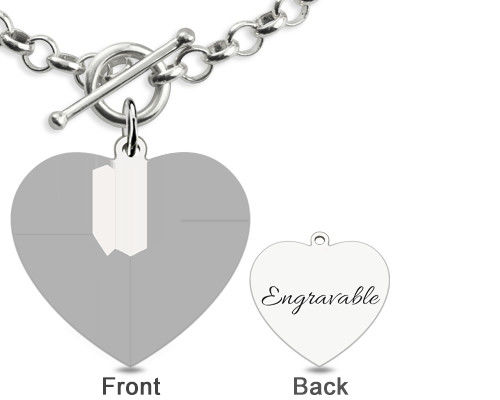 0.8X0.8IN 0.7oz personalizou o bracelete s925 fotogravado unisex dos braceletes do encanto da foto
