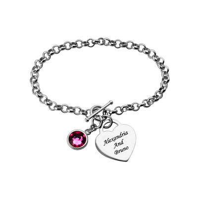 braceletes S925 dados forma de 0.72X0.6in 0.7oz Sterling Silver Personalized Bracelet Stainless coração de prata