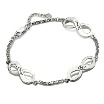 7.5in noivo do bracelete do nome de uma infinidade de 6 gramas personalizou o GV das pulseira do nome