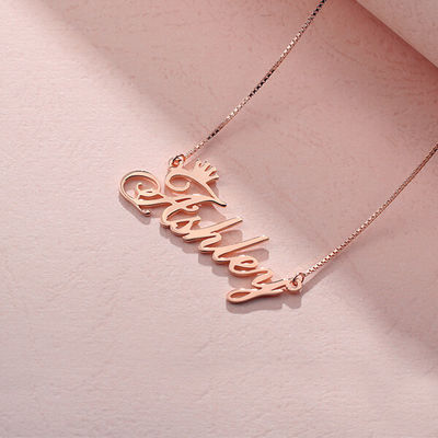 OEM de prata feito sob encomenda Rose Gold Crown Necklace unisex das colares de 0.07oz 1.8ft