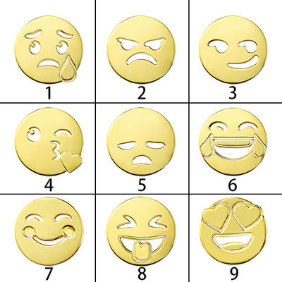 colar inicial memorável do nome da colar S925 do ouro de 1.8ft 0.07oz Emoji
