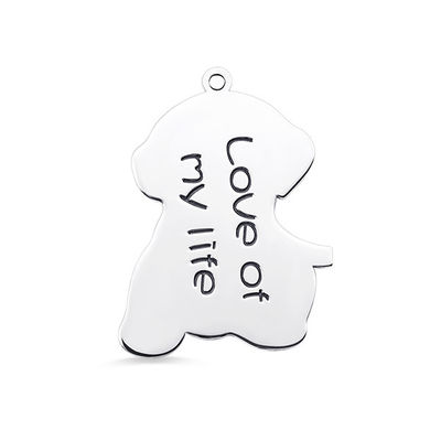 colar personalizada na moda de prata 2.2cm feita sob encomenda da etiqueta de cão das colares S925 de 0.87in