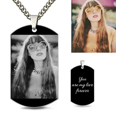 GV de aço inoxidável unisex personalizado 1.96in da colar da foto da colar da foto 3g