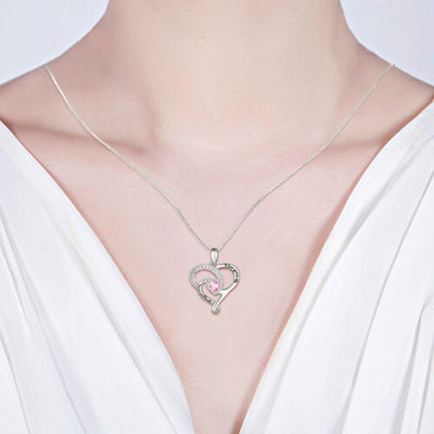 GV dado forma coração de 0.2in 0.14oz Diamond Necklace Moon Birthstone Necklace