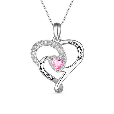 GV dado forma coração de 0.2in 0.14oz Diamond Necklace Moon Birthstone Necklace