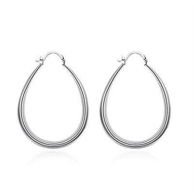 A platina chapeou aros lisas do ouro do círculo 14k 30×21mm para a senhora das mulheres