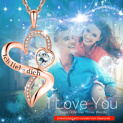 O ródio dos cristais da colar 18in 0.29oz Austrian crystal de Rose Gold Crystal Double Heart chapeou