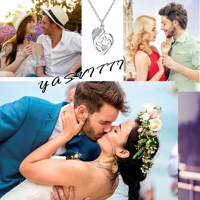 níquel do amor do dobro de 1.92x1.6cm 925 Sterling Silver Heart Pendant Necklace livre