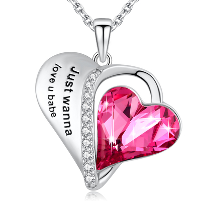 amor estético U Babe Heart de 0.79x0.98in Sterling Silver Heart Pendant Necklace