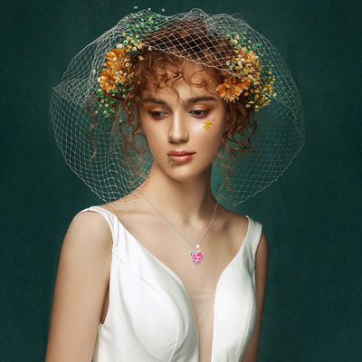 a prata dobro do pendente da forma do coração de 1.18x0.98in chapeou com os cristais de Austrian crystal